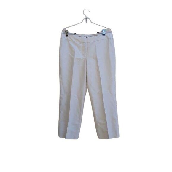 Ann Taylor Formal 100% Silk Lindsay Ankle Pants Metallic Tan Size 8 - Picture 10 of 11